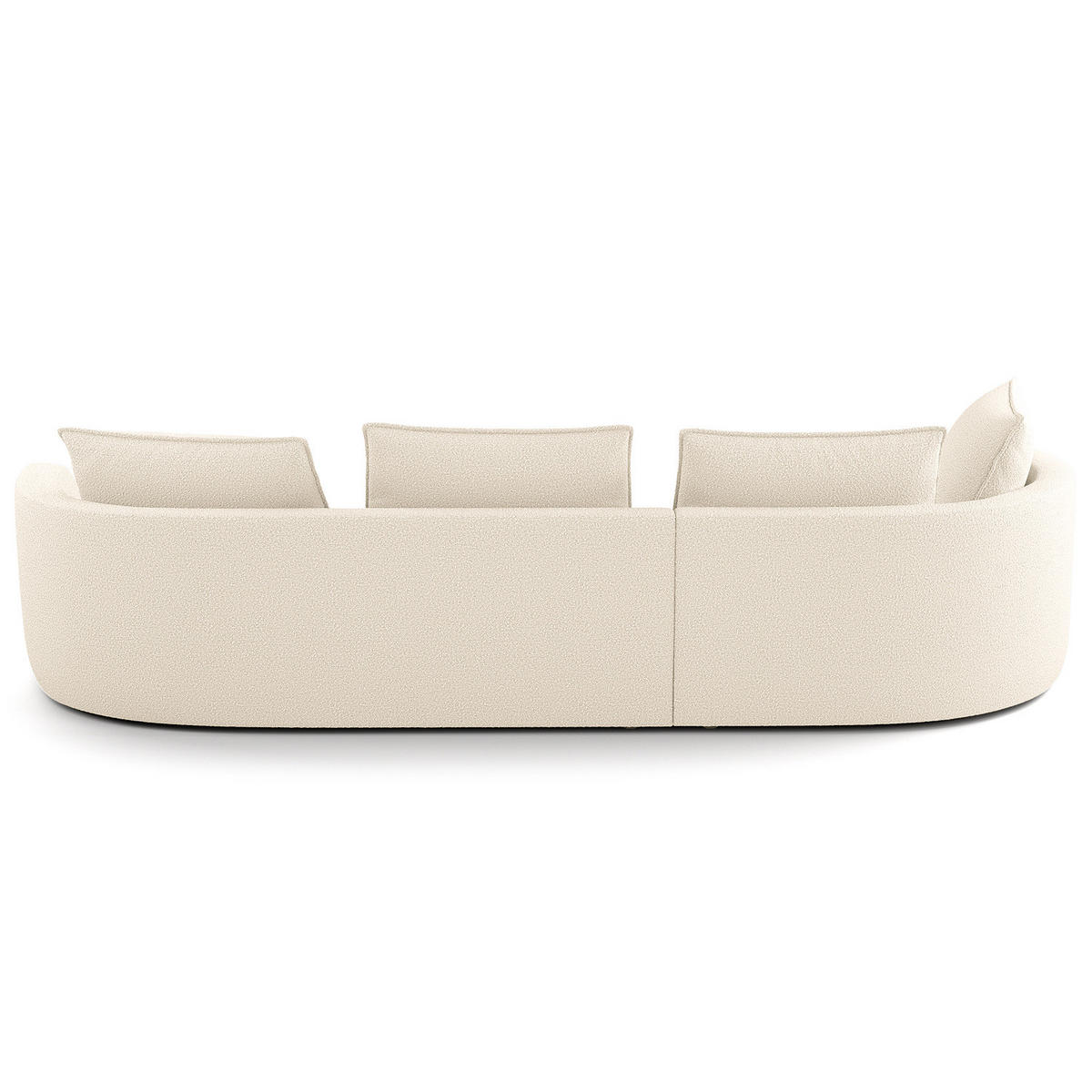 BIGSOFA - Creme/Schwarz, Kunststoff/Textil (322/82/154cm) - home24