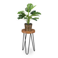 BLUMENHOCKER - Multicolor, Holz/Metall (25/25/42cm) - Relaxdays