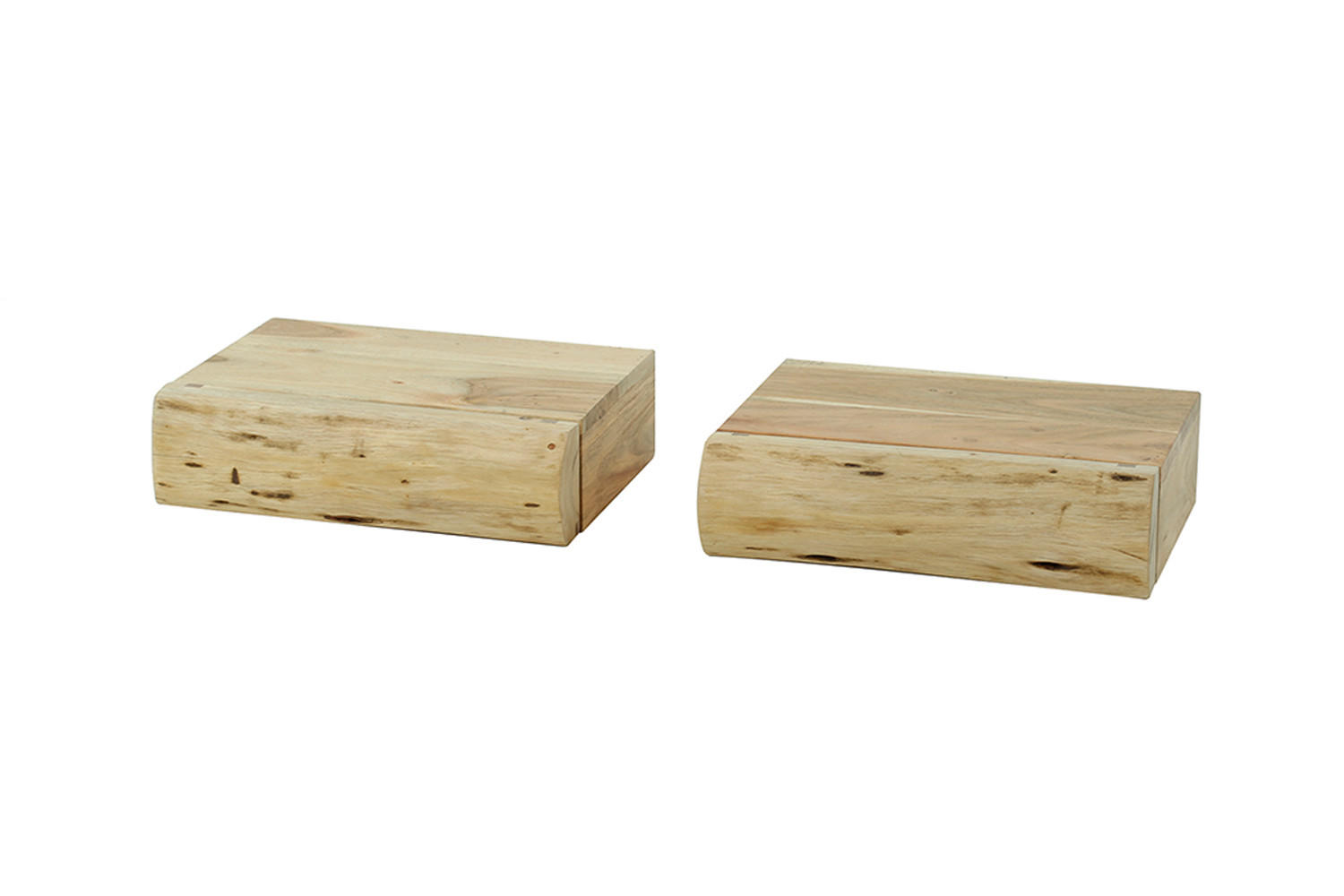 NACHTTISCH SESA 2ER SET Holz Akazie - Braun, Holz (30/8/20cm) - KAWOLA