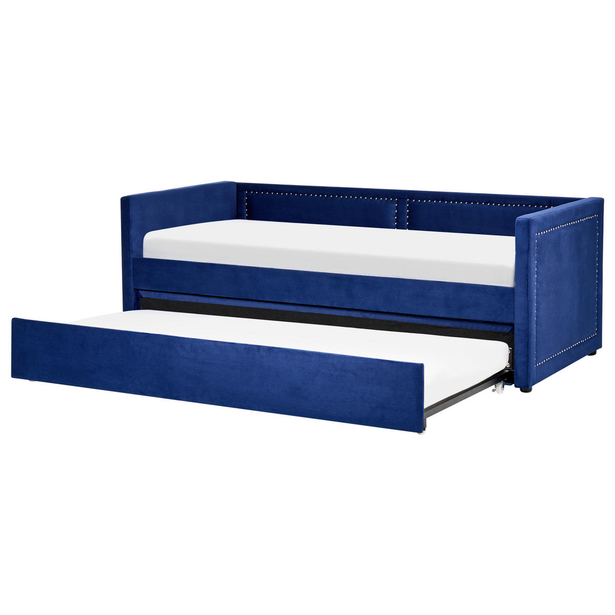 TAGESBETT 90/200cm Marineblau Mimizan - Blau, Naturmaterialen/Textil (90/200cm) - Beliani
