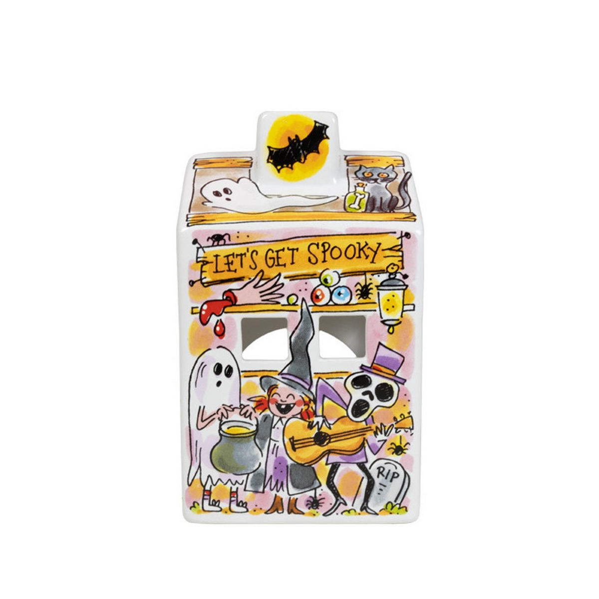 TEELICHTHALTER Halloween in Bunt - 14,5cm - Multicolor, Keramik (8.5/14.5/8.3cm) - Blond Amsterdam