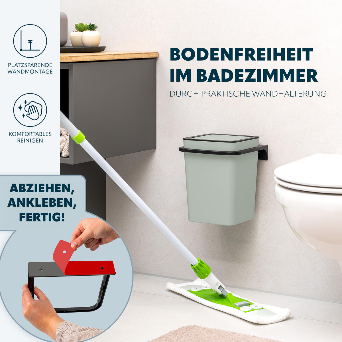 KOSMETIKEIMER SAVONA SOFTTOUCH 6 Liter, salbei - Salbeigrün, Kunststoff (20.5/25/21.5cm) - bremermann