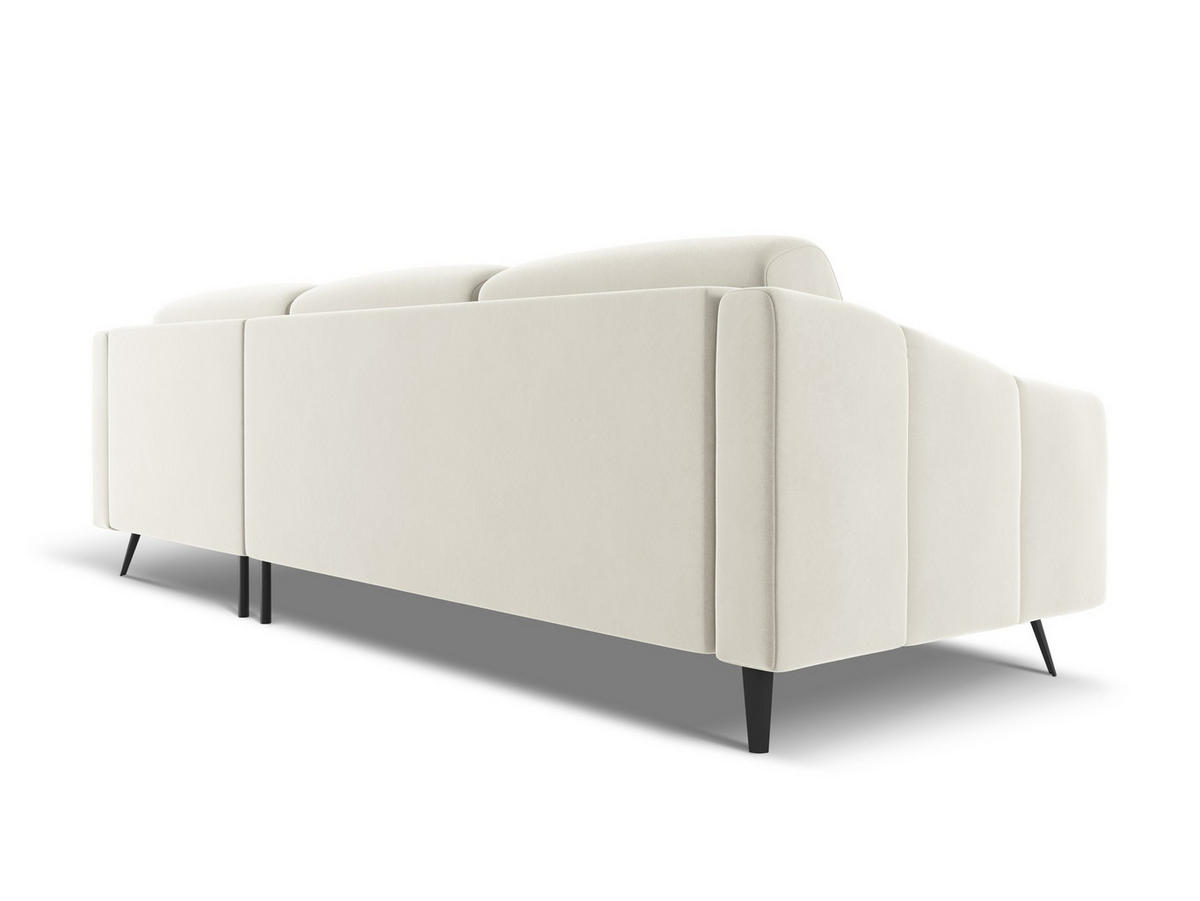 ECKSOFA Rechts Samt Stoff Beige - Beige/Creme, Textil/Metall (264/160cm) - Makamii