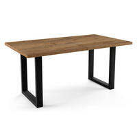 ESSTISCH rechteckiger, ausziehbarer LOFFTI, mit Metallbeinen, Loft-Stil, Industriel, skandinavisch: 80x120/220 cm. Farbe: Eiche Lefkas/Schwarz - Dunkelbraun, Metall (120/80/76cm) - Dekori_Interiors