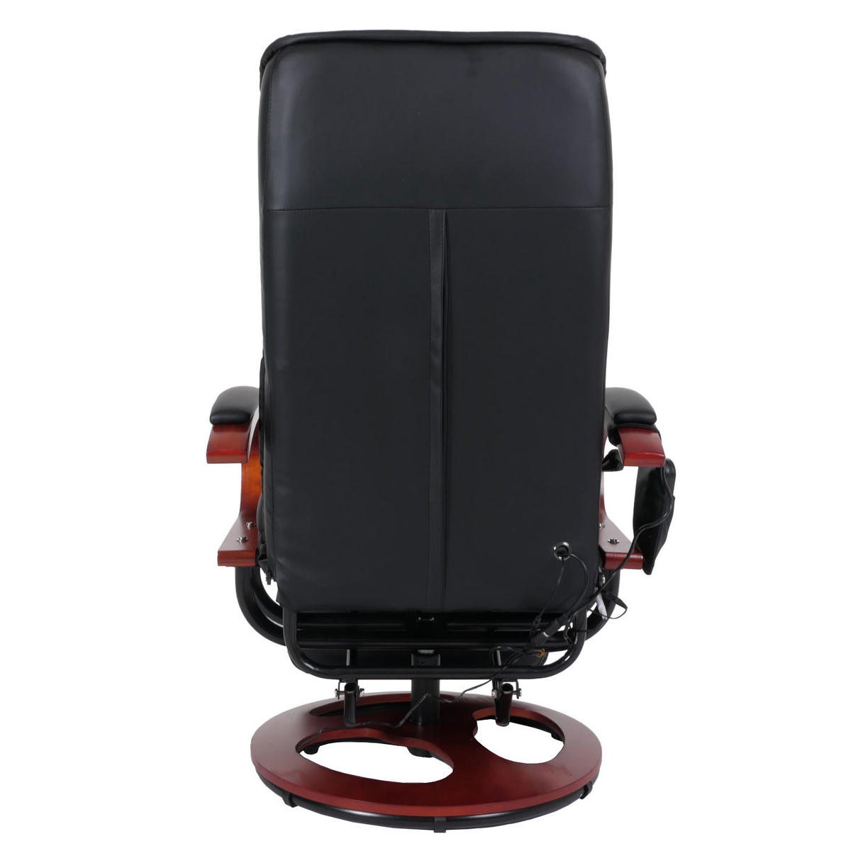 MASSAGESESSEL Athene HxBxT 118x69x143cm mit Massage Kunstleder Schwarz - Schwarz, Kunststoff (69/118/143cm) - BERLINLODGE