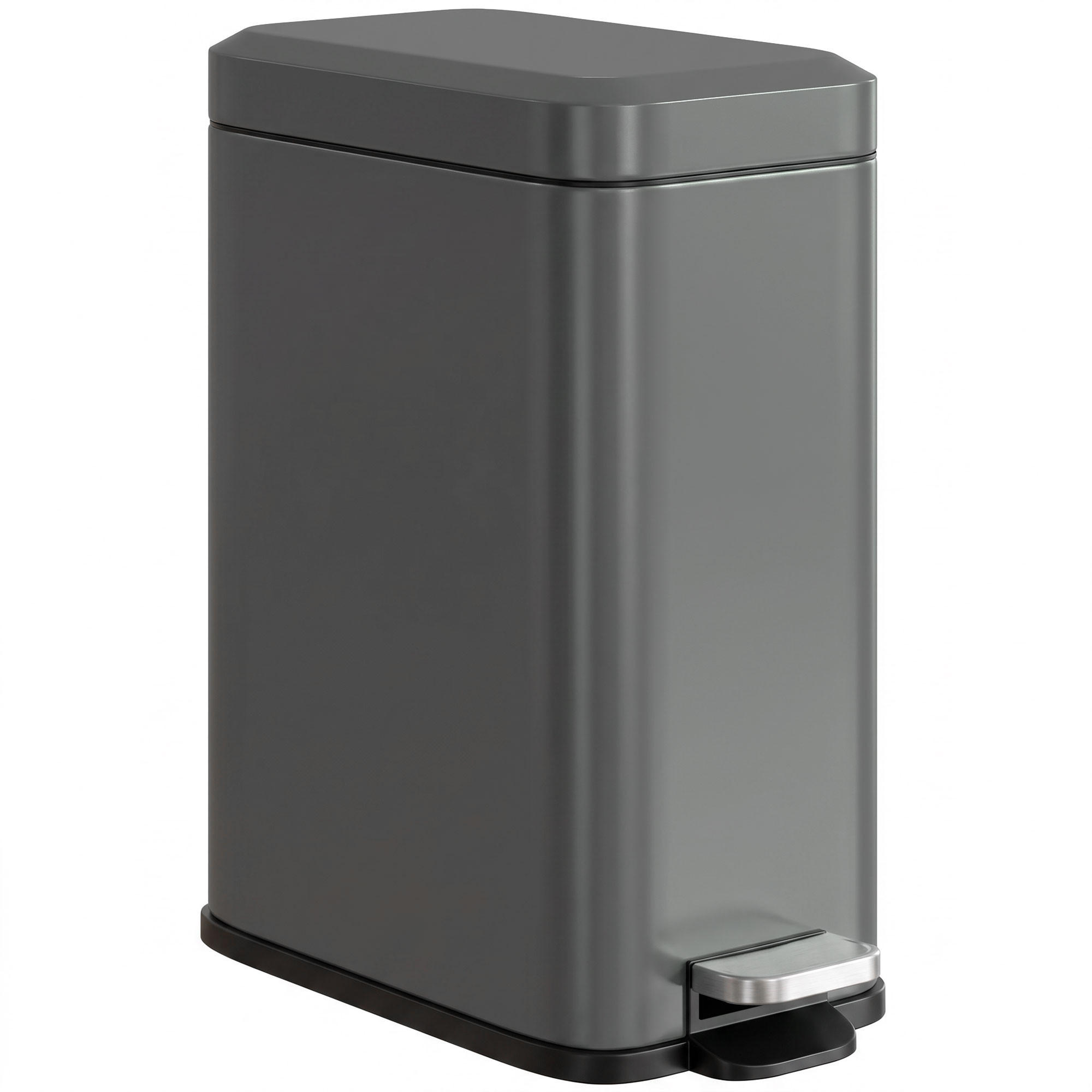 MÜLLEIMER Grau 29.2/14.0/32.0 cm - Grau, Metall (14/32/29.2cm) - HOMCOM