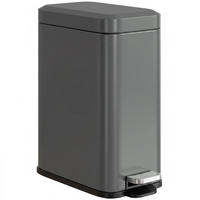 MÜLLEIMER Grau 29.2/14.0/32.0 cm - Grau, Metall (14/32/29.2cm) - HOMCOM