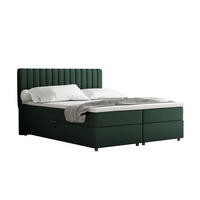 BOXBETT Everest grön 160 x 200 cm Doppelbett mit hochwertiger Bonell-Matratze und Topper - Grün, Holz (160/200cm) - Panda Möbel