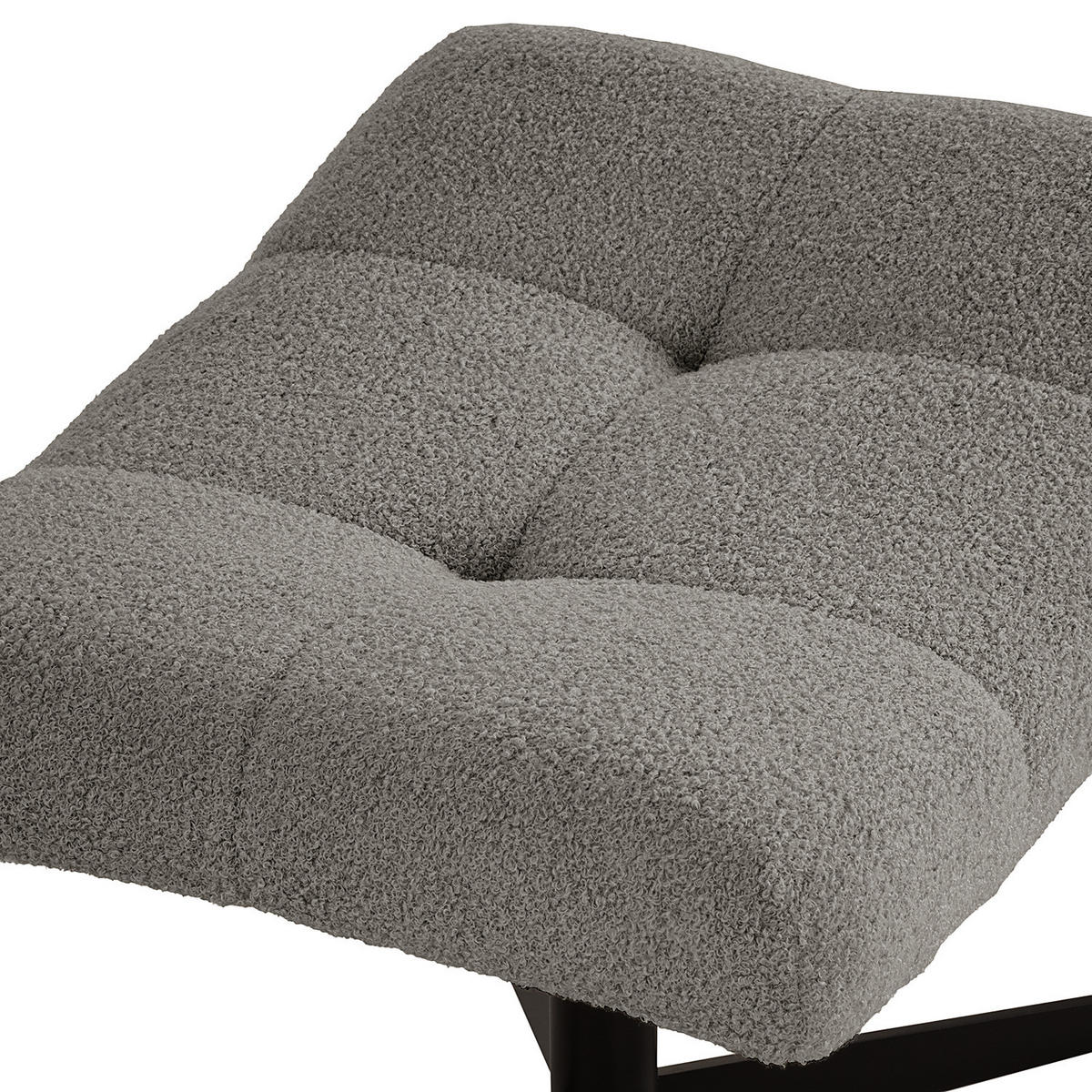 POLSTERHOCKER - Dunkelgrau/Schwarz, Textil/Metall (67/47/50cm) - home24