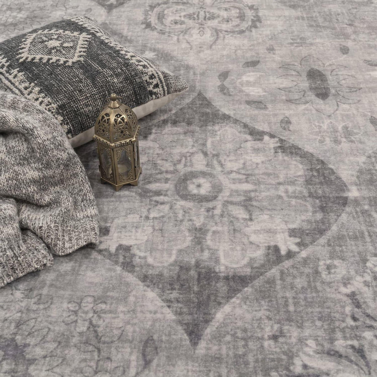 KURZFLOR-TEPPICH SEMER 421 GRAU 120X160 - Grau, Kunststoff (120/160cm) - Paco Home