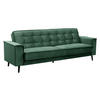 SOFA 3-Sitzer mit Bettfunktion Kaycee Samtvelours grün - Grün, Kunststoff (78/84/240cm) - 58aufmkessel
