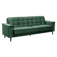 SOFA 3-Sitzer mit Bettfunktion Kaycee Samtvelours grün - Grün, Kunststoff (78/84/240cm) - 58aufmkessel