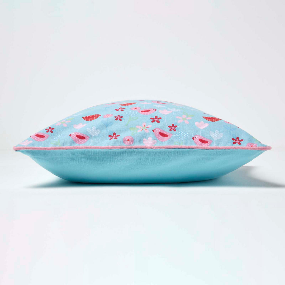 KISSENHÜLLE Vögel & Blumen 30/50 cm - Hellblau, Textil (30/50cm) - Homescapes