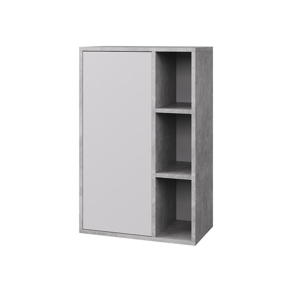 STĚNOVÁ POLICE Berno Beton/bílá - šedá, kompozitní dřevo (50.1/78.4/28.3cm) - Vicco