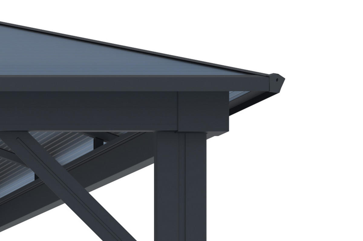 PAVILLON Grace Anthrazitgrau 4m x 3m - Grau, Metall (395/251/300cm) - Cazeboo