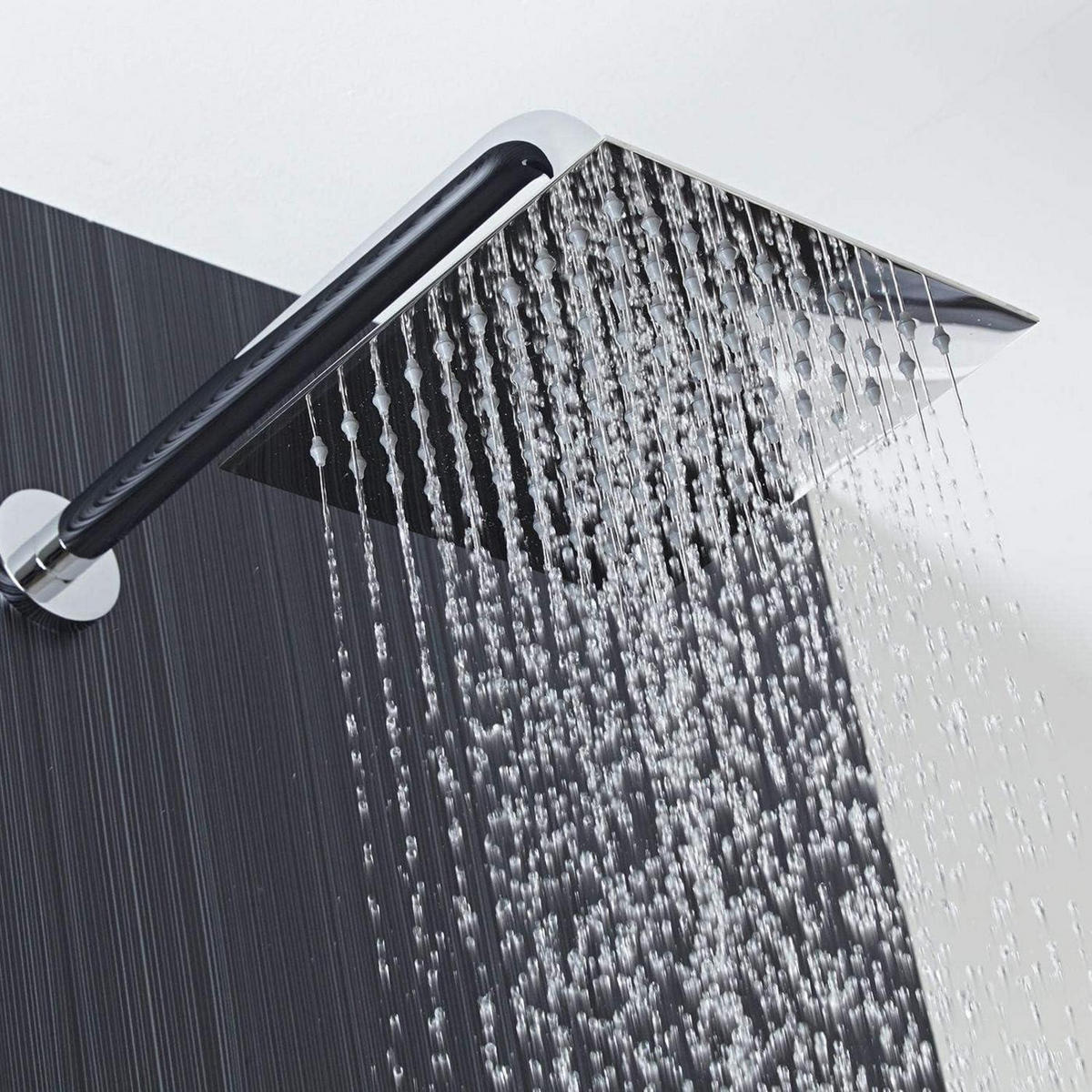 REGENBRAUSE Quadrat Edelstahl 30 cm Chrom - Silberfarben, Metall (30/2/30cm)