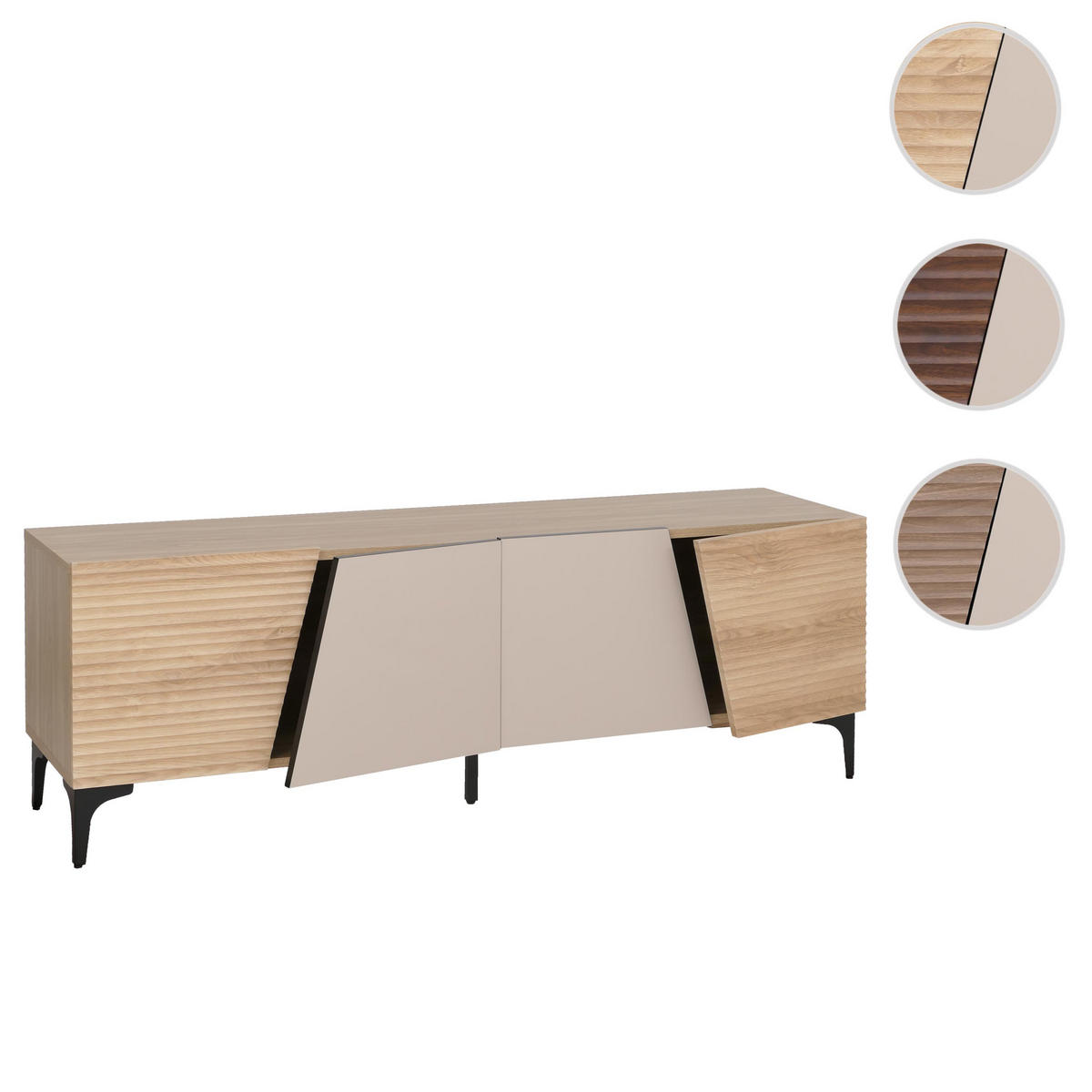 TV-RACK Eiche Dekor - Eiche Wotan, Holz (160/55/42cm) - MCW