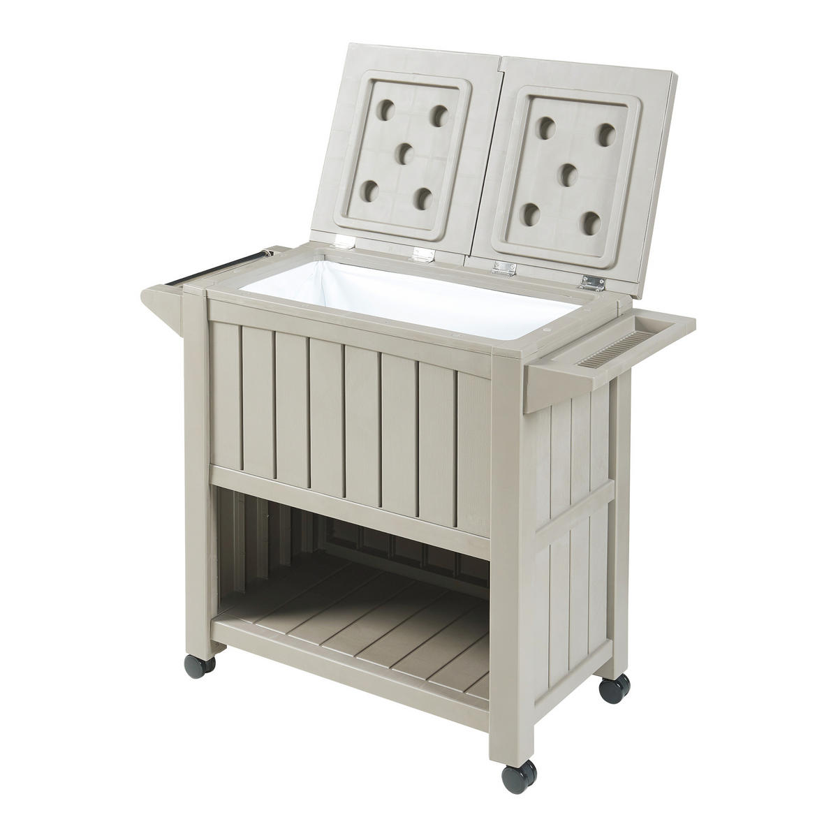 OUTDOOR-SERVIERWAGEN Arsita - Beige, Kunststoff (102/87/47cm) - casa.pro