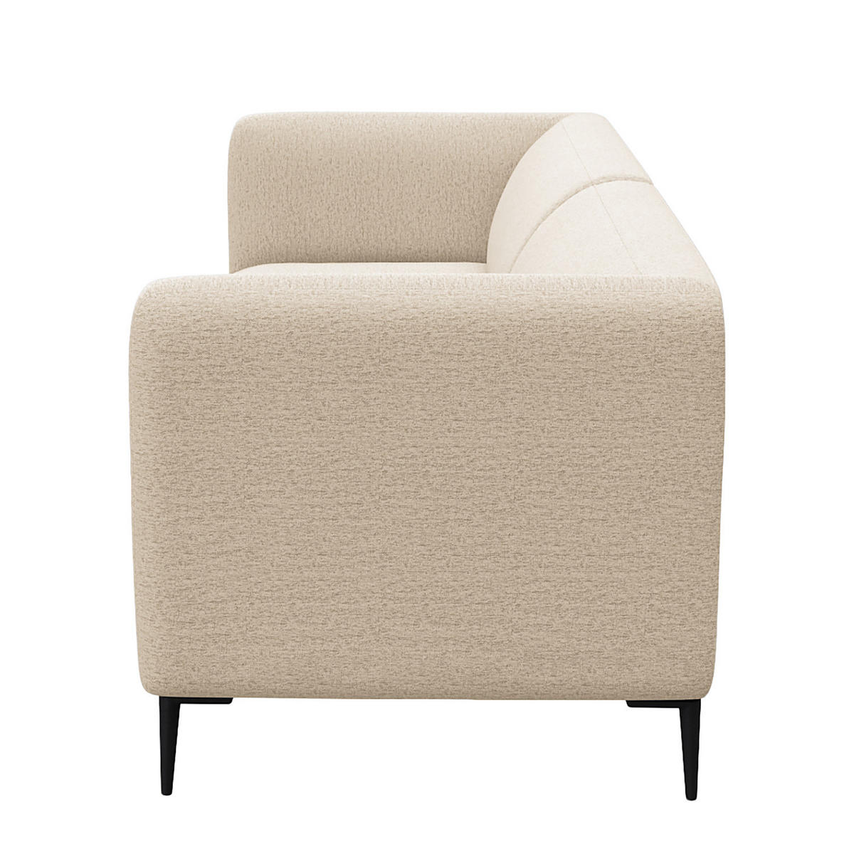 3-SITZER SOFA - Beige/Schwarz, Textil/Metall (205/74/88cm) - home24