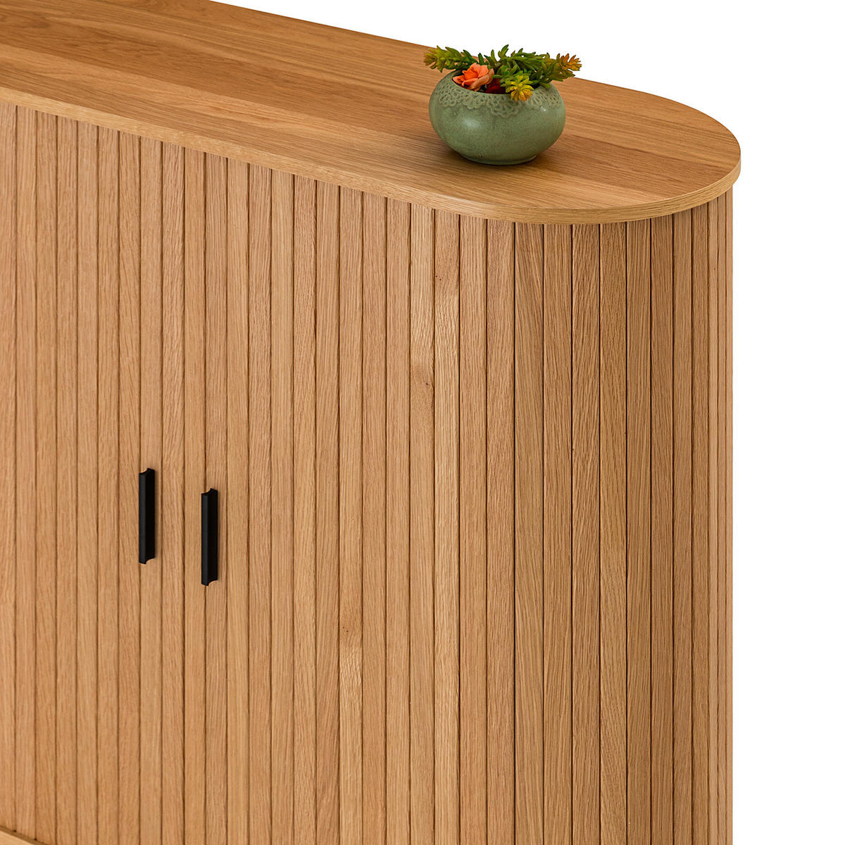 HIGHBOARD - Echtholzfurnier - Eichefarben/Schwarz, Holzwerkstoff (100/118/40cm) - home24