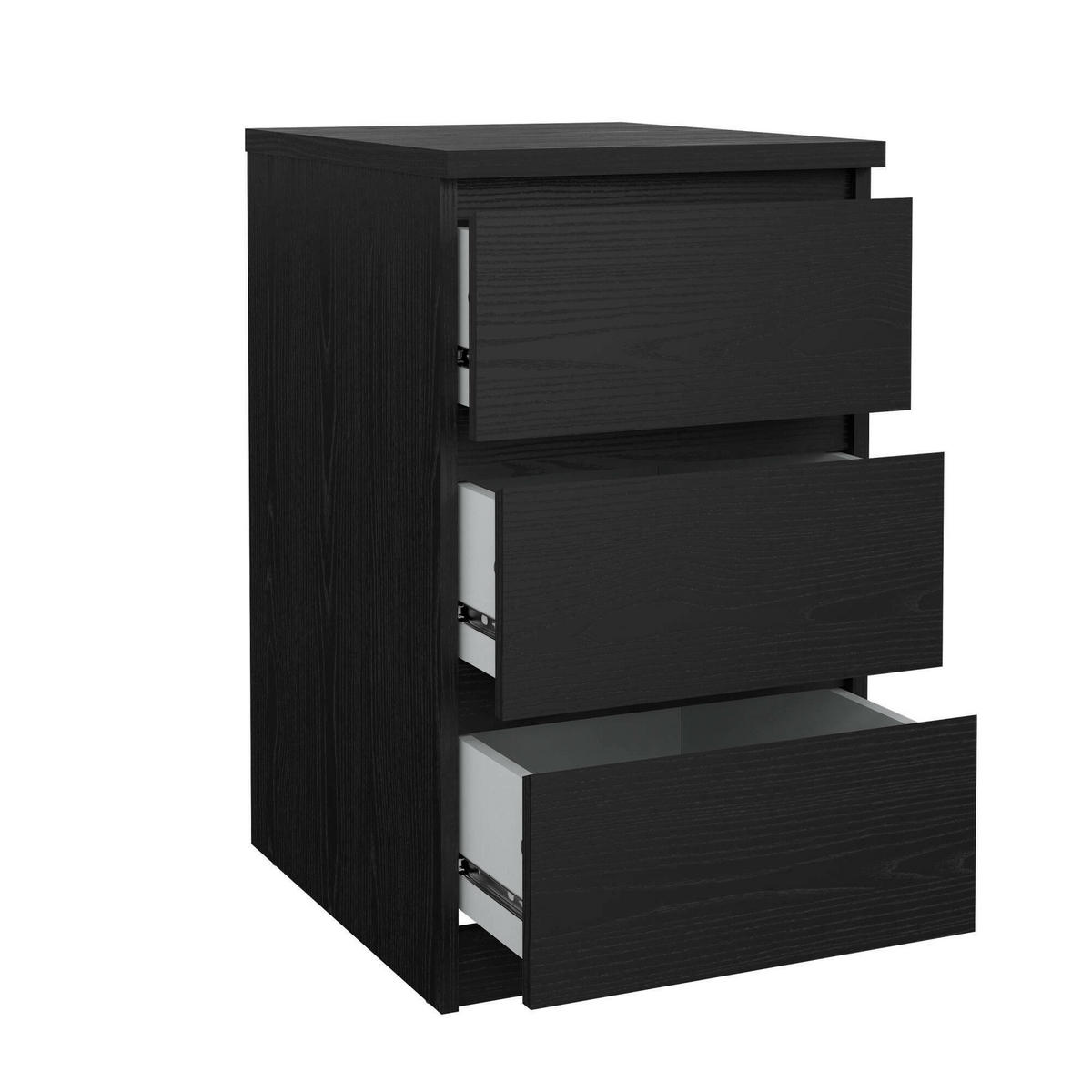 KOMMODE Schwarz 40.4/50/70.1 cm - Schwarz, Holzwerkstoff (50/70.1/40.4cm) - DMORA
