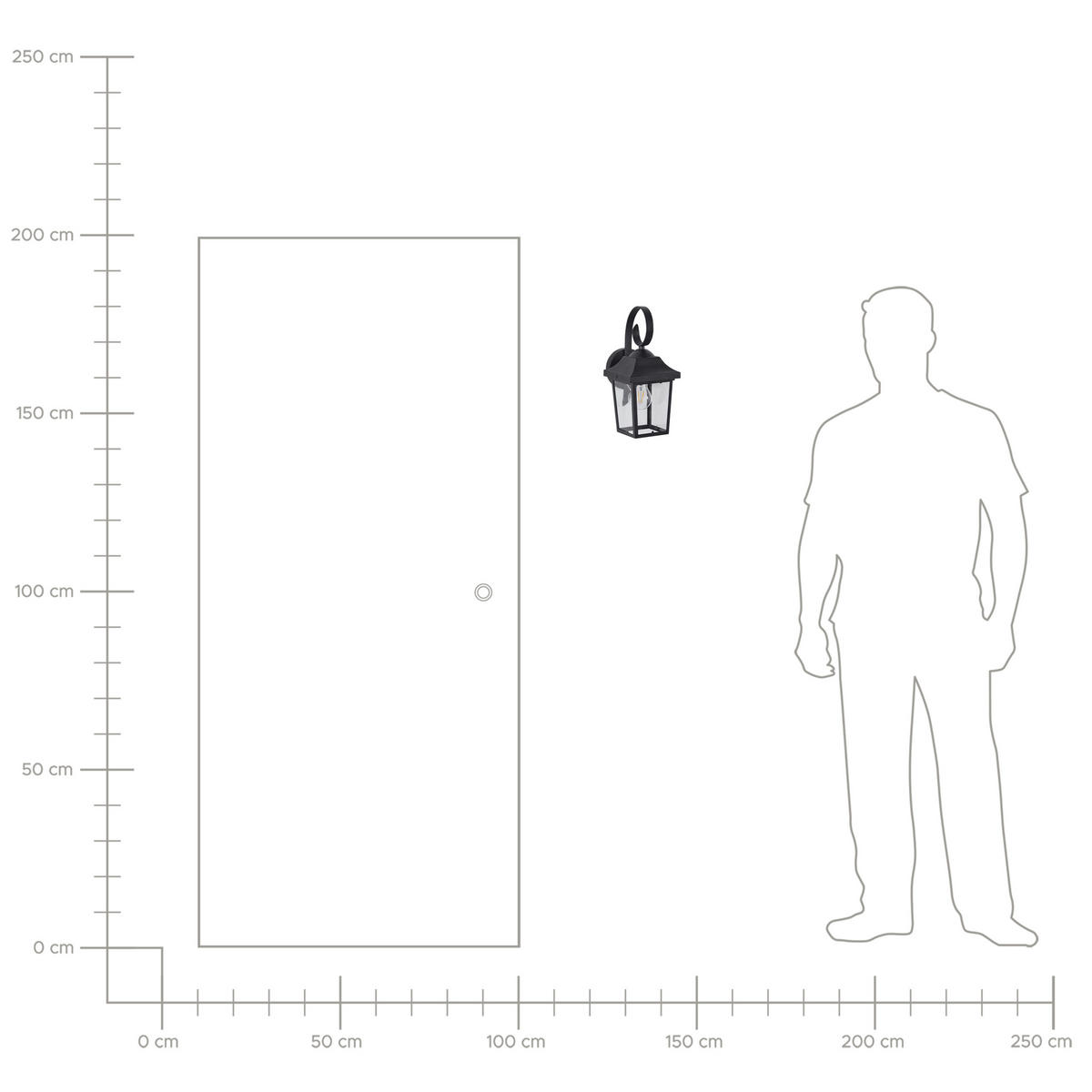 AUSSENWANDLEUCHTE Schwarz Tangon - Schwarz, Metall (15/33/18cm) - Beliani