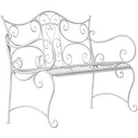 GARTENBANK Todor Metall Antik weiß 113x47x89cm Metallbank - Weiß, Metall (113/89/47cm) - DELUKE