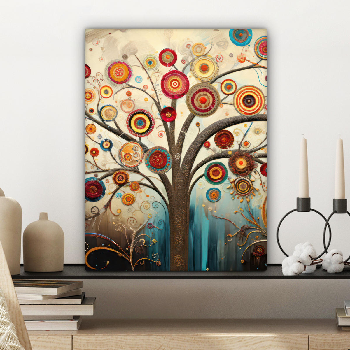 LEINWANDBILD Baum - Baum des Lebens - Farbe 30x40 cm - Braun, Textil (30/40cm) - MuchoWow