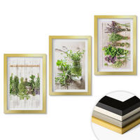 WANDBILDER 3er Set - 20x30 cm Goldrahmen - Kräuterpflanzen für die Küche - Goldfarben, Kunststoff (20/30cm) - ArtPrintCave