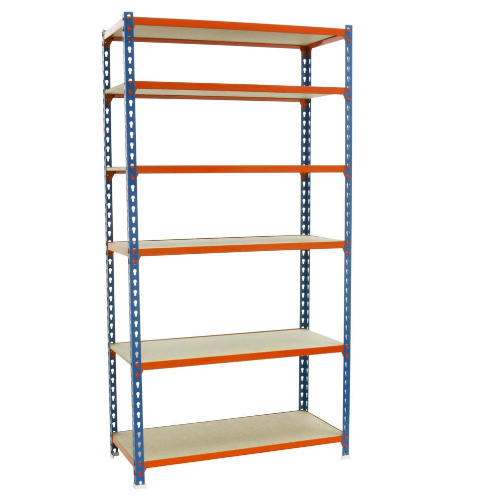 SCHWERLASTREGAL Giant Muli HxBxT 250 x 110 x 30 cm 6 Fachböden Fachlast 200 kg Blau-Orange - Gelb, Metall (110/250/30cm) - PROREGAL