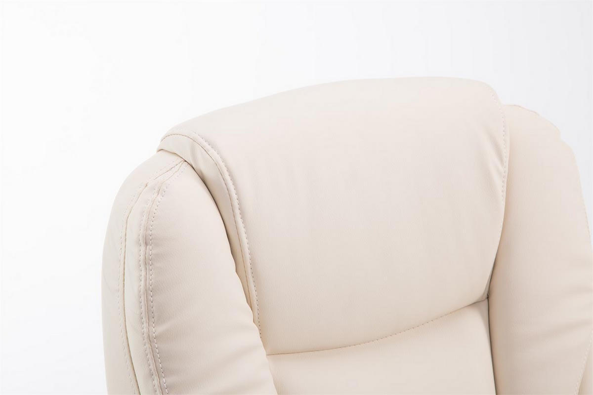 BÜROSTUHL Pacira, Kunstleder Creme - Creme, Textil/Metall (68/127/64cm) - TPFLiving