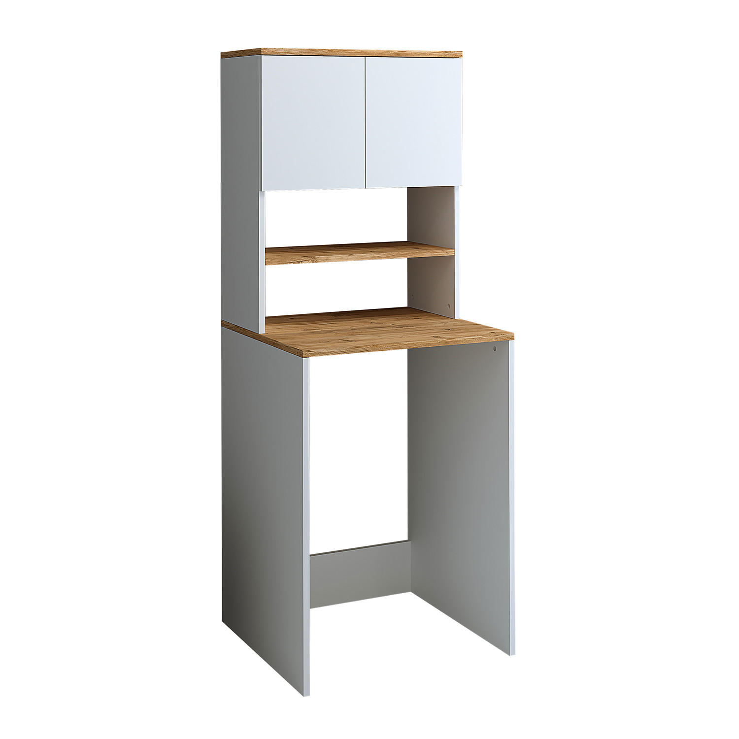 WASCHMASCHINENSCHRANK Atlantic III 65cm Breit, 181cm Hoch - Eiche Bianco, Holzwerkstoff (65/181/60cm)