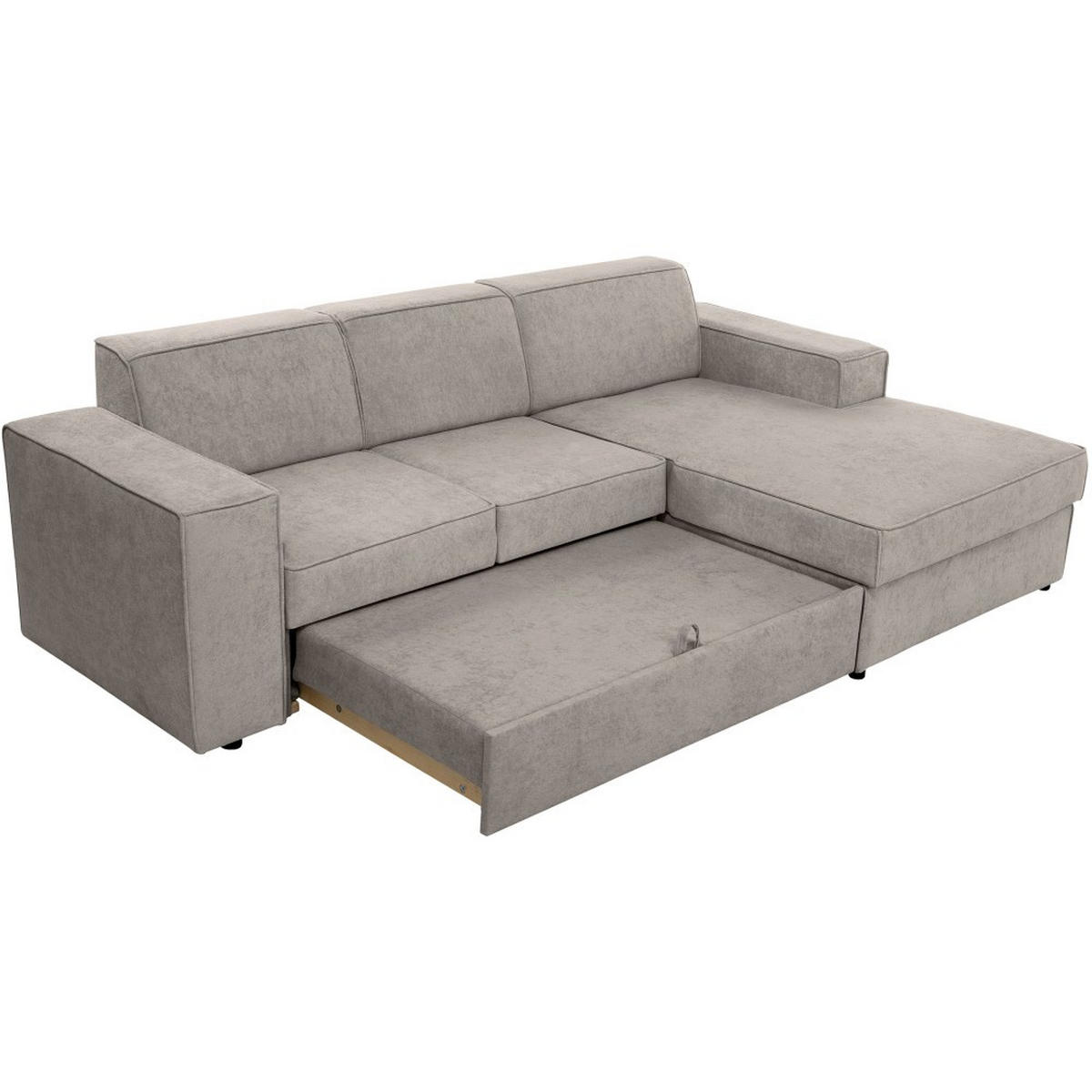 ECKSCHLAFSOFA mit Schlaffunktion Pedro L cappuccino rechts - Schwarz/Cappuccino, Kunststoff/Textil (267/160cm) - Beautysofa