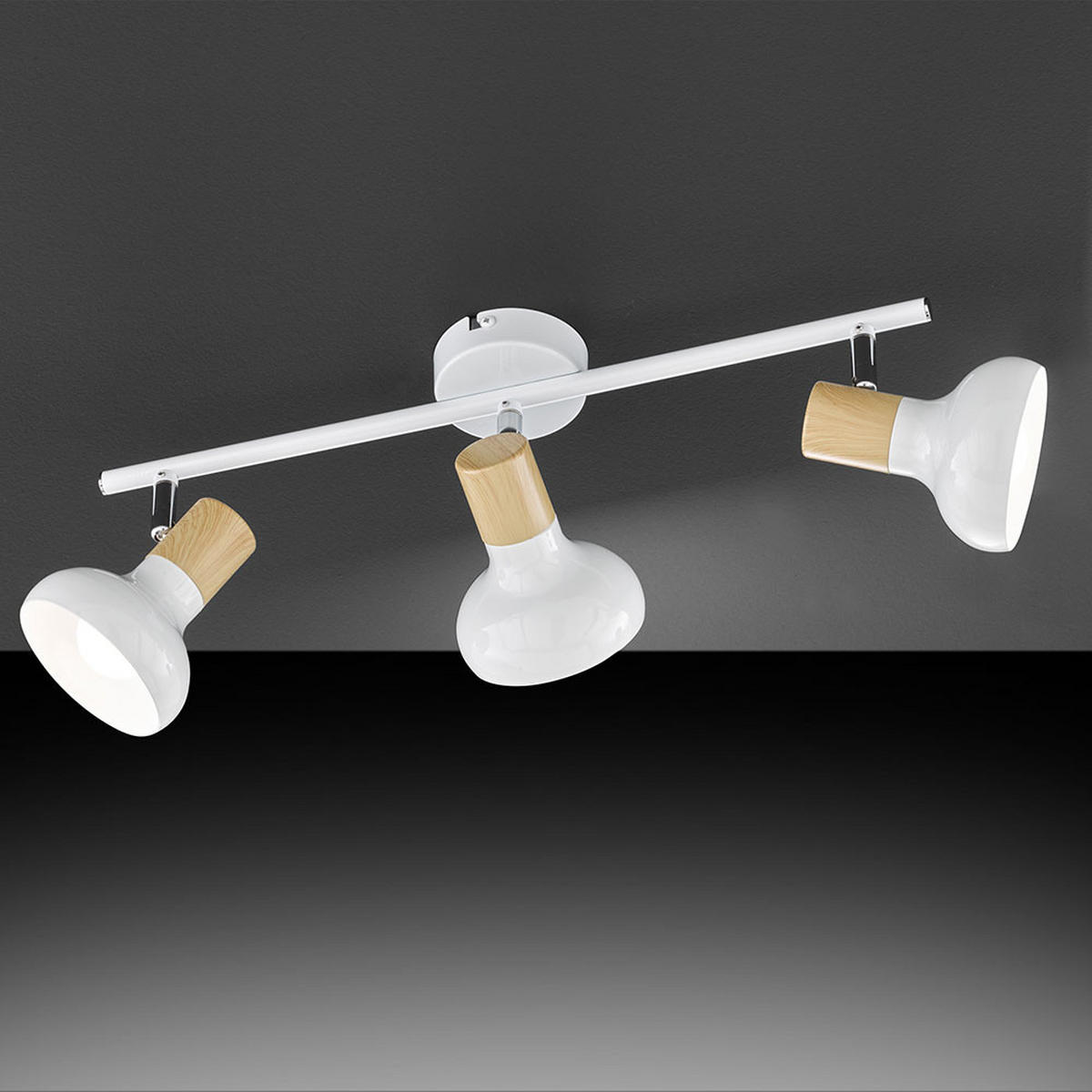 LED DECKENLEUCHTE Metall Holzoptik Weiß - Weiß, Holz (49/13/16cm) - Wofi