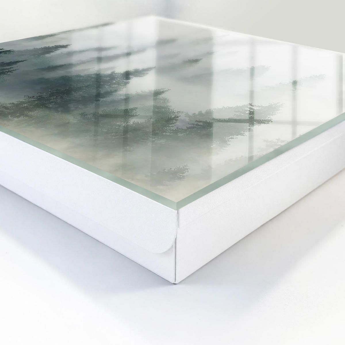 SCHLÜSSELBOX Weiß 30x30 cm – Türöffnung nach rechts - Nebelwald - Grün, Metall (30/30/5cm) - TULUP
