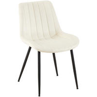 STUHL Samt creme - Creme/Schwarz, Textil/Metall (46/82/61cm) - CLP