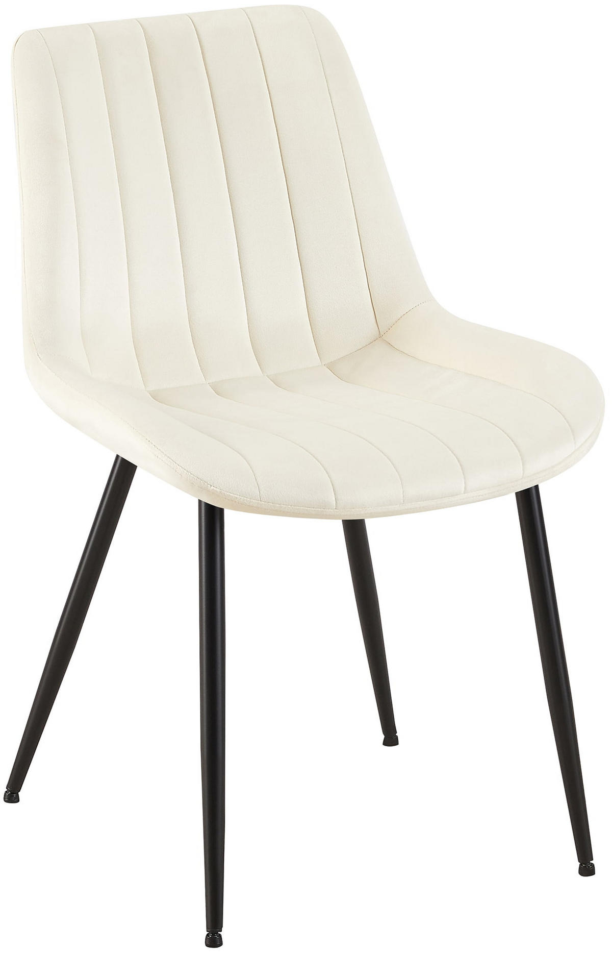 STUHL Samt creme - Creme/Schwarz, Textil/Metall (46/82/61cm) - CLP