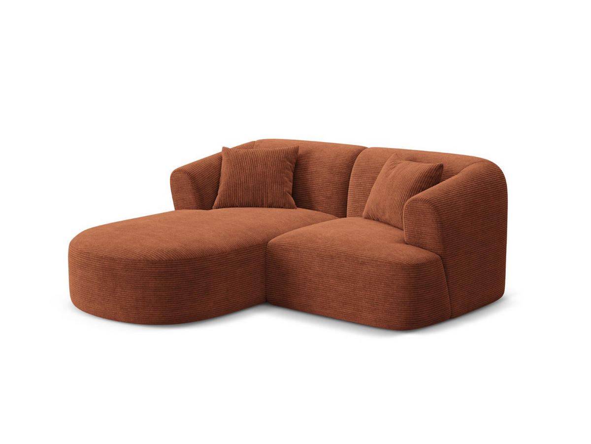 MODULARES-ECKSOFA links Campi aus Cord terrakotta 3 Sitzplätze - Terracotta, Textil (156/180cm) - Cosmopolitan Design