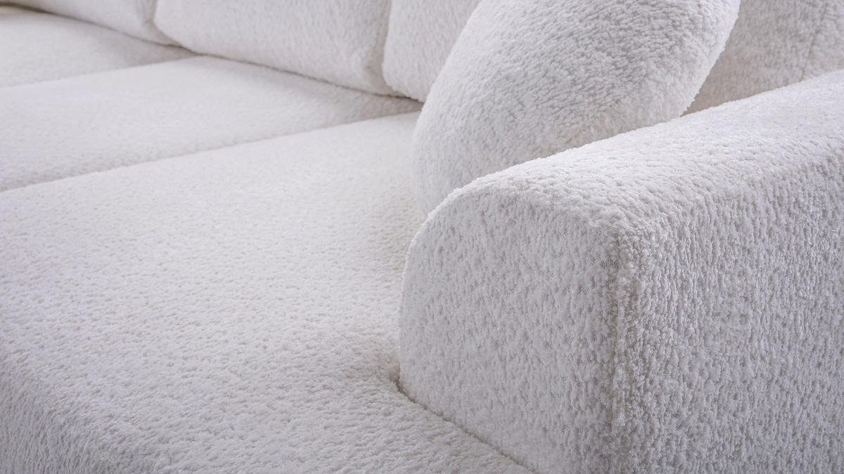 ECKSOFA VELOS Schwarz L - Rechts Bouclé - Schwarz, Kunststoff/Textil (260/168cm) - Luxkor24