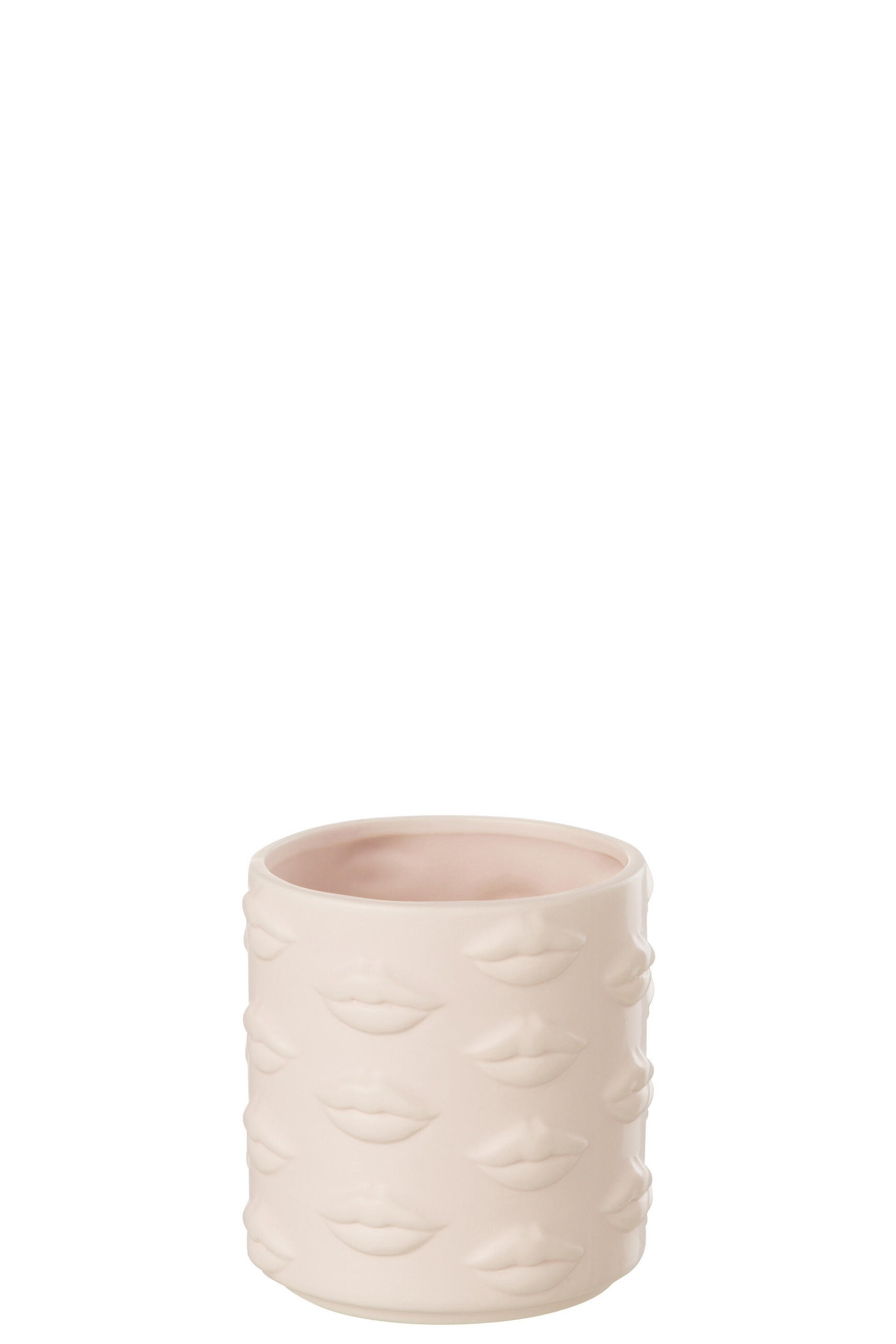 BLUMENTOPF KUSS - Töpferei - Rosa - 2er set - Ø 14 cm - Pink, Keramik (14/14.5cm) - J-Line