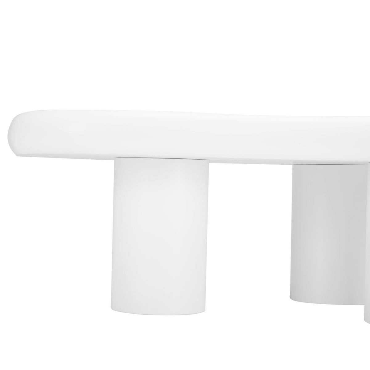 COUCHTISCH wolkenförmig 97/67/32 cm in Weiß MDF mit Filzunterlagen - Weiß, Holzwerkstoff (97/67/32cm) - OKWISH