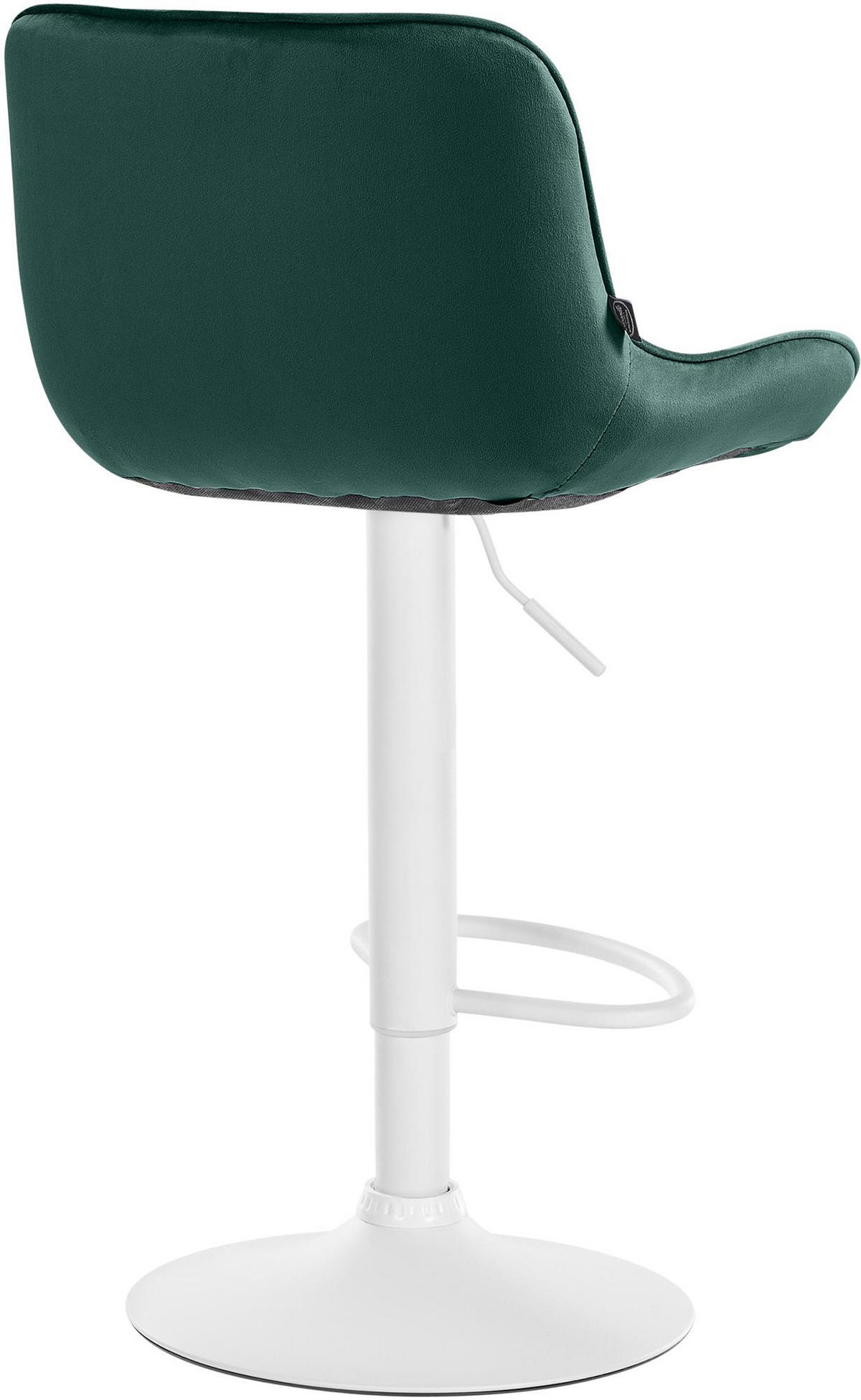 BARHOCKER Vulcano Samt weiß grün - Weiß/Grün, Textil/Metall (49/106/51cm) - TPFLiving