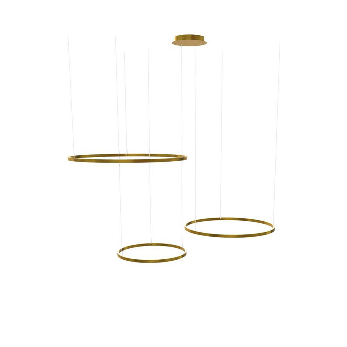 LED-HÄNGELEUCHTE 3er Ring Gold Ø 100 | 80 | 60cm - Goldfarben, Metall (1.3/100/3.3cm) - s.luce