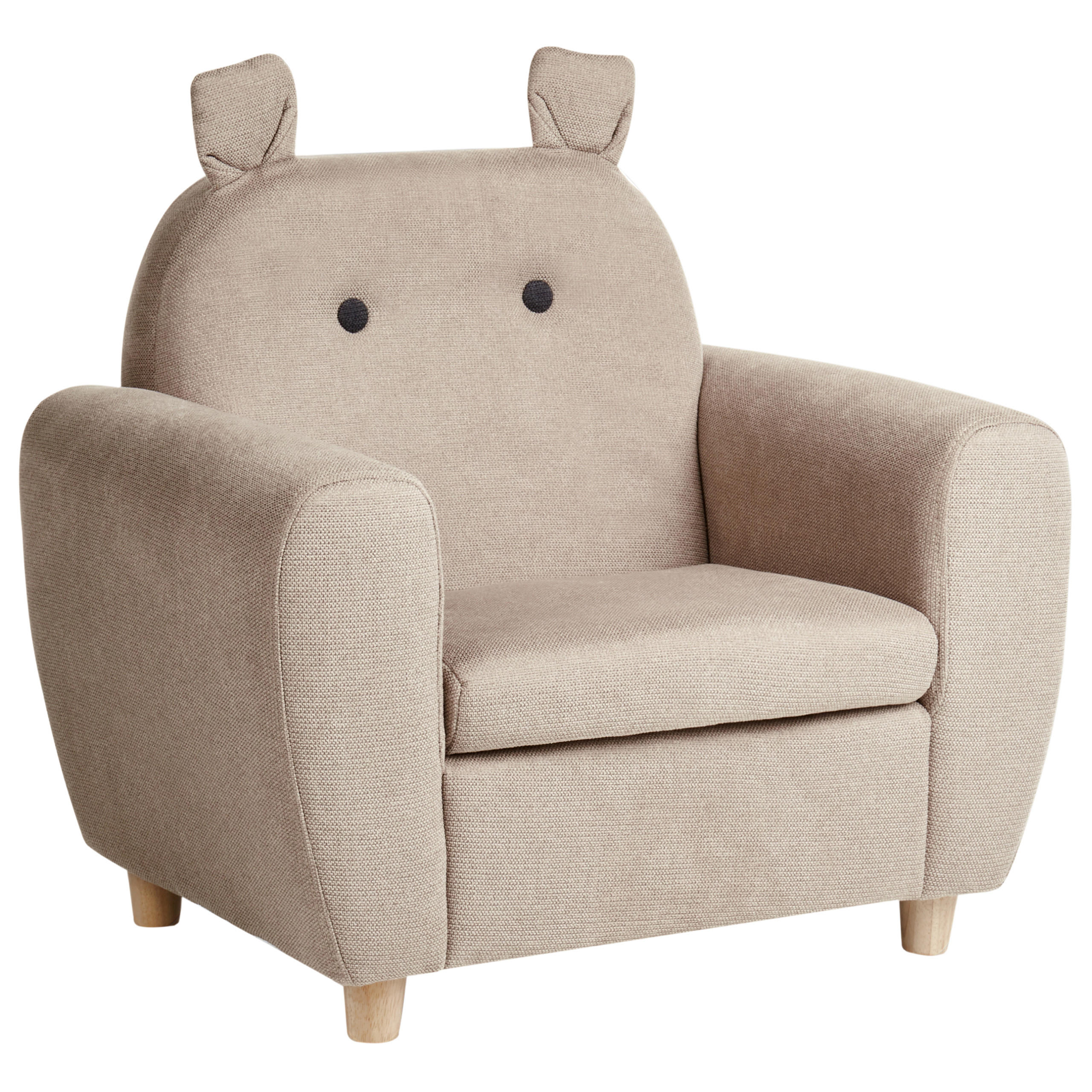 KINDERSESSEL Nilpferd Stoff Taupe Maribo - Taupe, Textil (61/59/44cm) - Beliani