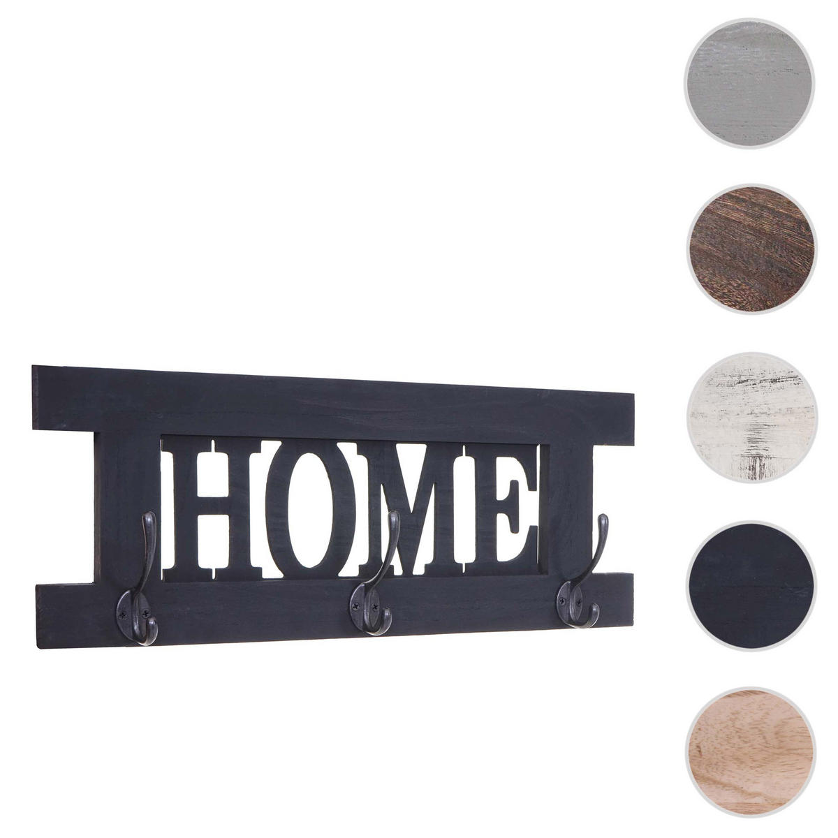 WANDGARDEROBE HOME SHABBY-LOOK Grau - Anthrazit, Holz (55/21/7cm) - MCW