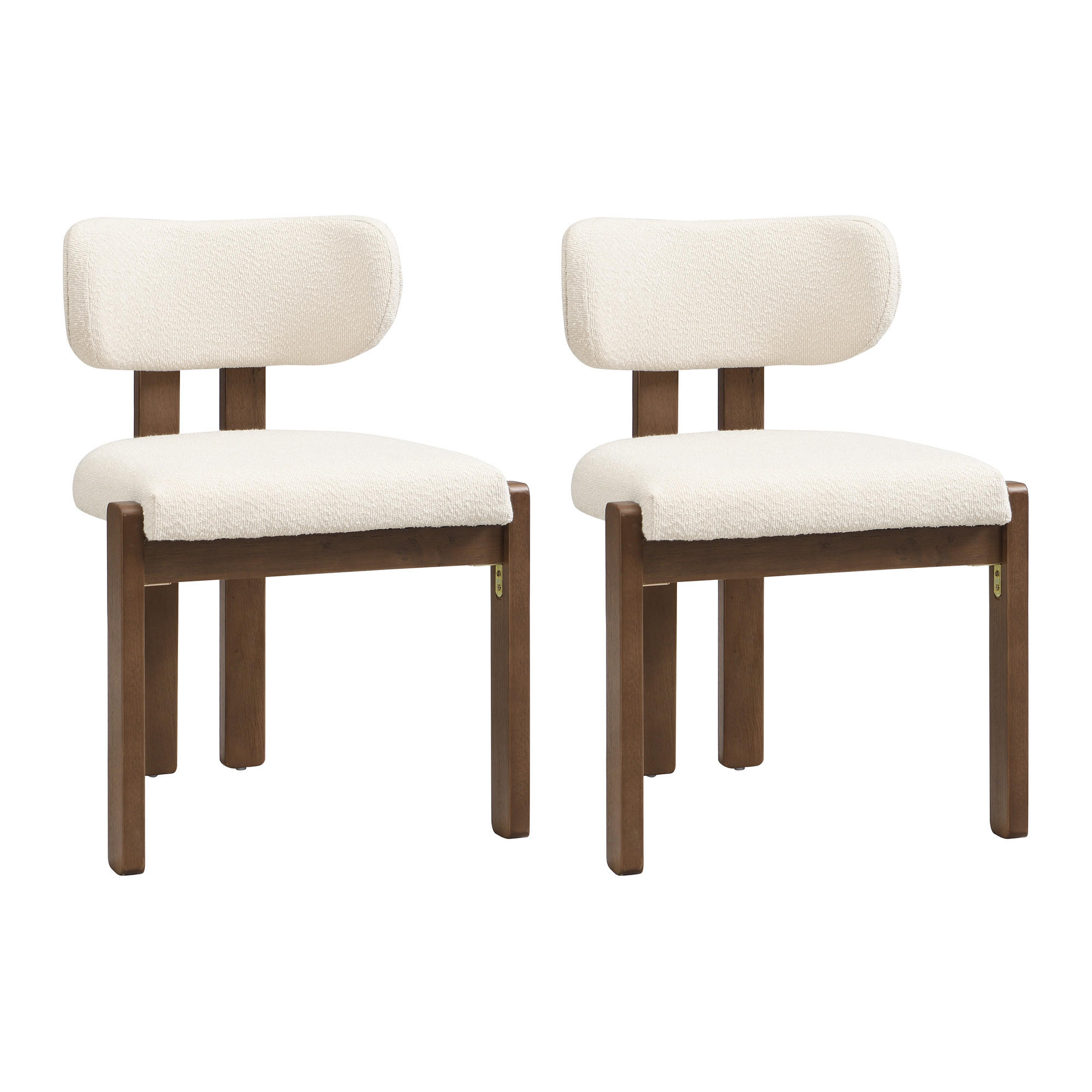 ESSZIMMERSTUHL 2er-Set, Massivholz, Walnuss, Bouclé - Walnussfarben, Textil (54/79/54cm) - FLIEKS