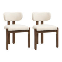 ESSZIMMERSTUHL 2er-Set, Massivholz, Walnuss, Bouclé - Walnussfarben, Textil (54/79/54cm) - FLIEKS