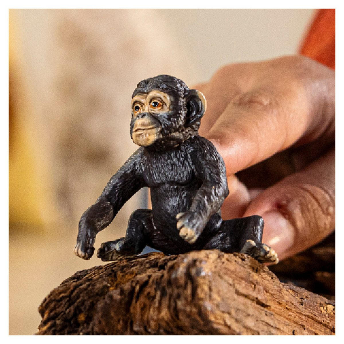 SPIELFIGUR Junge Schimpansenfigur - Braun, Kunststoff (4/5/4cm) - Schleich
