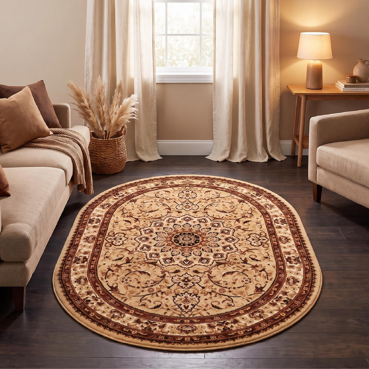 TEPPICH ATLAS oval beige orientalisch 200/300 cm - Beige, Textil (200/300cm) - Tapiso