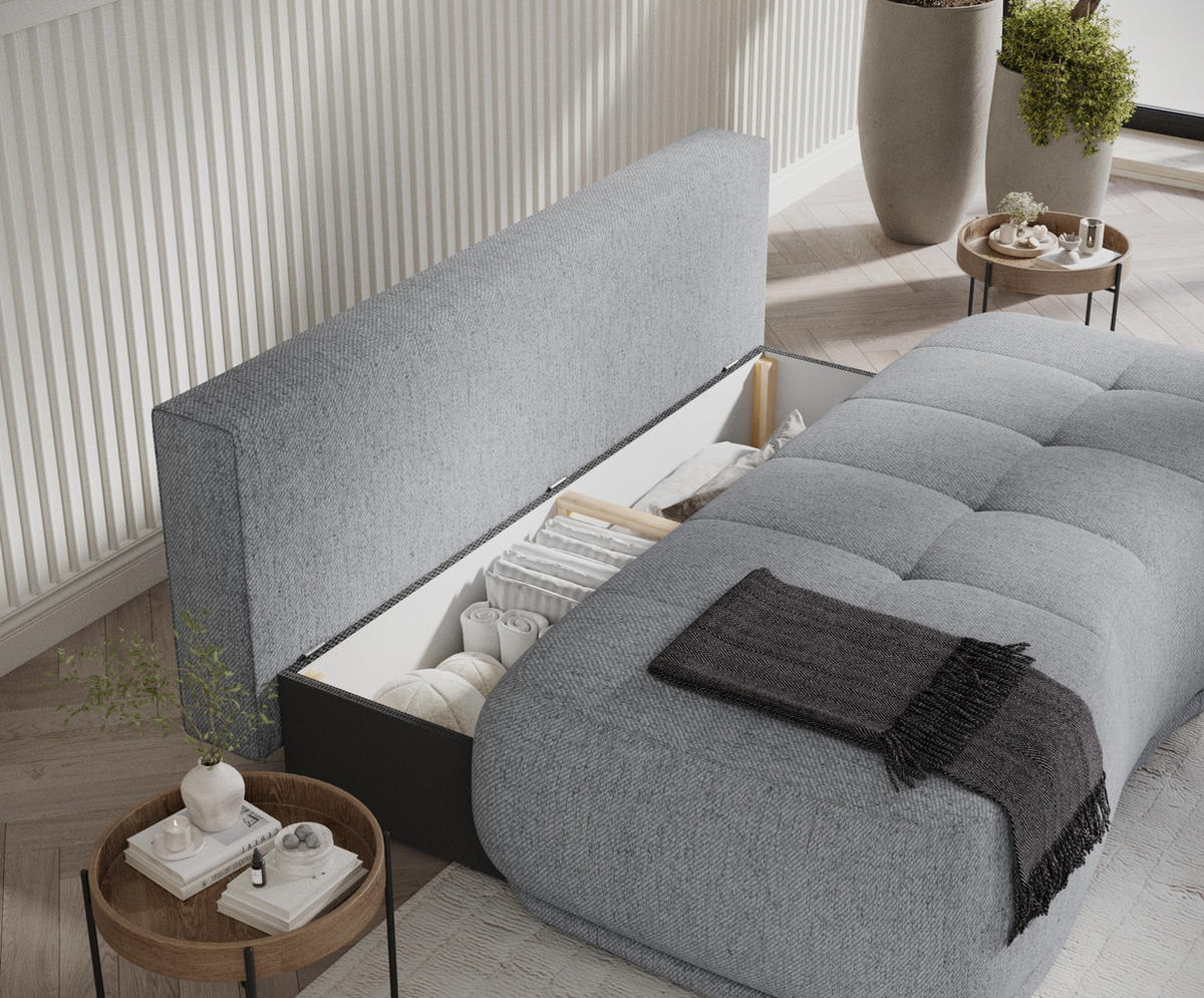SCHLAFSOFA Cirrus Grau Webstoff - Schwarz/Grau, Holz/Holzwerkstoff (206/95/105cm) - Maison de Reve